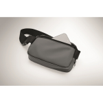 PU waist bag, main compartment, back pocket dark grey colour fifth photographic view