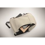 Laptop backpack, multiple external pockets, 15'' ivory colour seventh photographic view