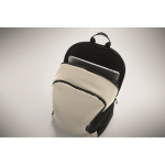 Laptop backpack, multiple external pockets, 15'' ivory colour photographic view