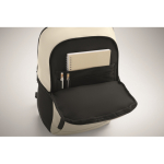 Laptop backpack, multiple external pockets, 15'' ivory colour photographic view