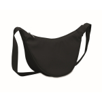 Crossbody RPET shoulder bag, main compartment black colour