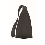 Crossbody RPET shoulder bag, main compartment dark grey colour third view