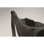 Crossbody RPET shoulder bag, main compartment dark grey colour fifth photographic view