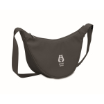 Crossbody RPET shoulder bag, main compartment dark grey colour main view