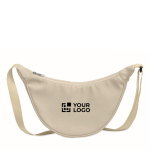 Crossbody RPET shoulder bag, main compartment ivory colour view with print area