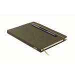 Hardcover notebook, mobile stand function, A5, ruled pages dark green colour