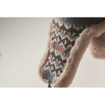 Fleece and polyester beanie, ear flaps, adult size grey colour sixth view