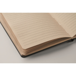 Hardcover notebook, sugarcane paper, A5, ruled pages black colour fourth photographic view