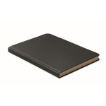 Hardcover notebook, sugarcane paper, A5, ruled pages black colour fifth view