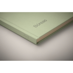 Hardcover notebook, sugarcane paper, A5, ruled pages mint green colour main view