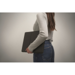 Multi-purpose laptop sleeve, stand and mouse pad, 16'' black colour photographic view