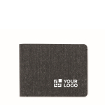 PU wallet, smart locator, Apple® devices black colour view with print area