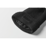 Unisex knitted beanie, assorted colours, custom patch black colour fourth photographic view