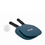 Pickleball set, 2 paddles, 1 ball, mesh bag navy-blue colour view with print area