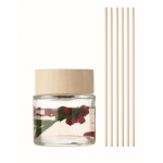Diffuser with 6 reeds, vanilla scent, decorative flowers transparent colour second view
