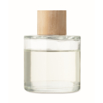 Elegant fragrance diffuser, vanilla scent, bamboo detail transparent colour third view