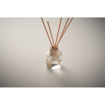 Elegant fragrance diffuser, vanilla scent, bamboo detail transparent colour fourth photographic view