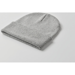 Classic polyester beanie, cuffed, one size grey colour second photographic view