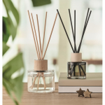 Diffuser with 6 reeds, glass jar, vanilla scent transparent colour ambient view