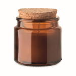 Vanilla-scented candle, vegetable wax, cork lid brown colour