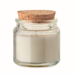 Vanilla-scented candle, vegetable wax, cork lid beige colour