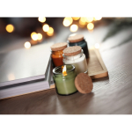 Vanilla-scented candle, vegetable wax, cork lid beige colour second ambient view