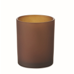Vanilla-scented candle, vegetable wax, wooden wick brown colour