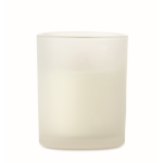 Vanilla-scented candle, vegetable wax, wooden wick white colour
