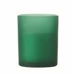 Vanilla-scented candle, vegetable wax, wooden wick green colour