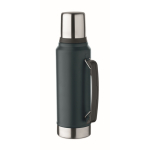 Recycled stainless steel flask, 1 cup, side handle, 1 L navy-blue colour