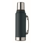 Recycled stainless steel flask, 1 cup, side handle, 1 L navy-blue colour second view