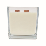 Extra-large vanilla-scented candle, 2 wooden wicks transparent colour fifth view