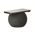 Round speaker, black bamboo detail on top black colour second view