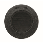 Round speaker, black bamboo detail on top black colour fifth view