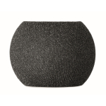 Round speaker, black bamboo detail on top black colour sixth view