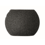 Round speaker, black bamboo detail on top black colour eighth view