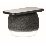 Small wireless speaker, RPET, black bamboo detail black colour second view
