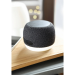 Small wireless speaker, RPET, black bamboo detail black colour ambient view