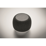 Small wireless speaker, RPET, black bamboo detail black colour third photographic view