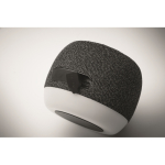 Small wireless speaker, RPET, black bamboo detail black colour fourth photographic view