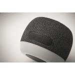 Small wireless speaker, RPET, black bamboo detail black colour fifth photographic view