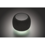 Small wireless speaker, RPET, black bamboo detail black colour second photographic view