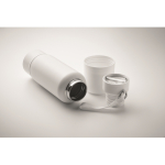 Insulated bottle with handle, cup at base, 500 ml white colour fifth photographic view