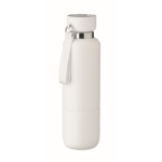 Insulated bottle with handle, cup at base, 500 ml white colour