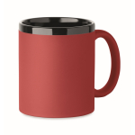 Ceramic mug, soft-touch coloured coating, 300 ml red colour