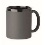 Ceramic mug, soft-touch coloured coating, 300 ml dark grey colour