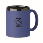 Ceramic mug, soft-touch coloured coating, 300 ml royal blue colour main view