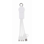 Keyring, multiple charging cables, assorted connectors white colour second view