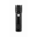 Extendable recycled aluminium torch, 3 light settings, zoom black colour second view
