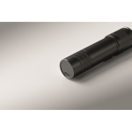 Extendable recycled aluminium torch, 3 light settings, zoom black colour fifth photographic view